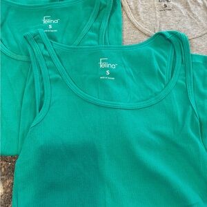 Felina Ribbed Tank Top - Teal